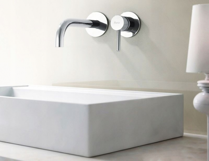 Baterie incastrata Lungo Crom + Box, montaj pe perete sau incastrat, alama, crom, perlator aer [2]