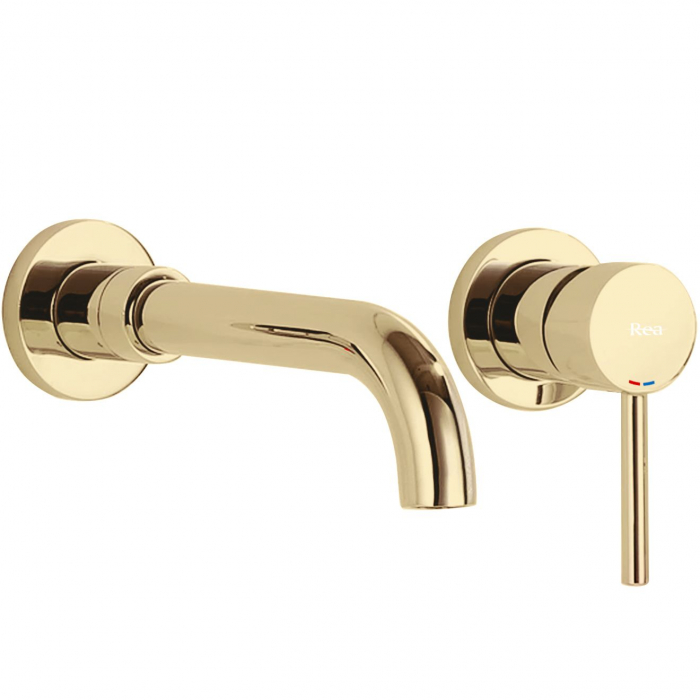 Baterie incastrata Lungo Gold Auriu + Box, montaj pe perete sau incastrat, alama, auriu, perlator aer [12]