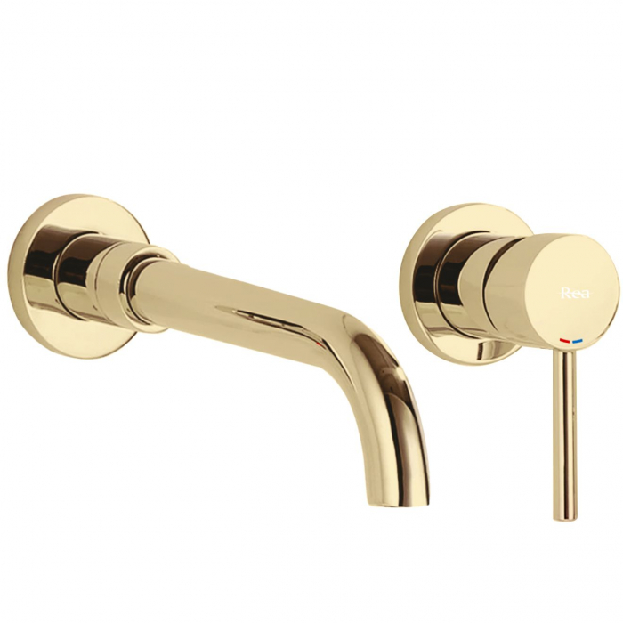 Baterie incastrata Lungo Gold Auriu + Box, montaj pe perete sau incastrat, alama, auriu, perlator aer [1]