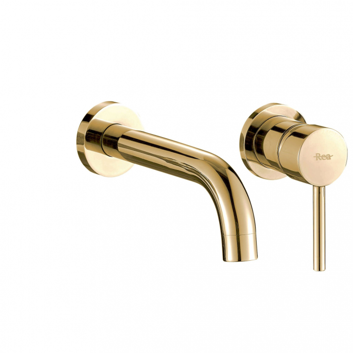 Baterie incastrata Lungo Gold Auriu + Box, montaj pe perete sau incastrat, alama, auriu, perlator aer [1]