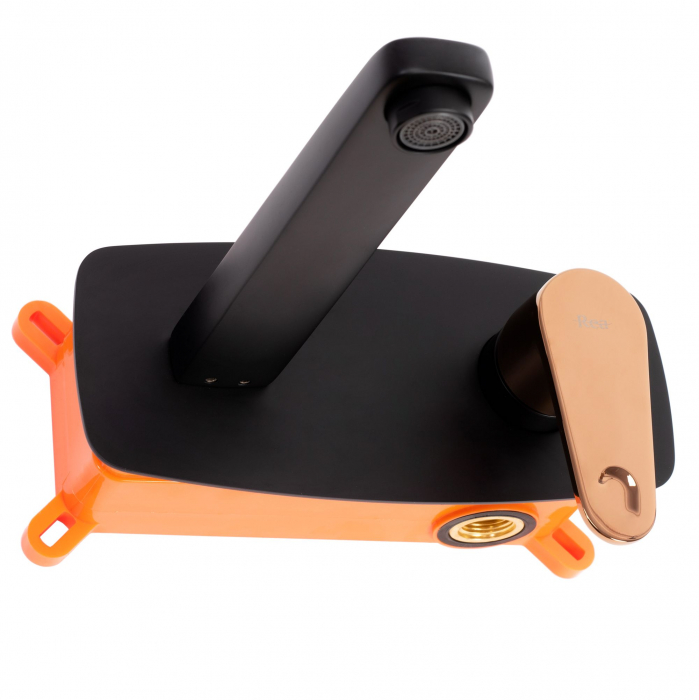 Baterie incastrata Mild Black Rose Gold + Box, montaj pe perete sau incastrat, alama, negru sau auriu, perlator aer [2]