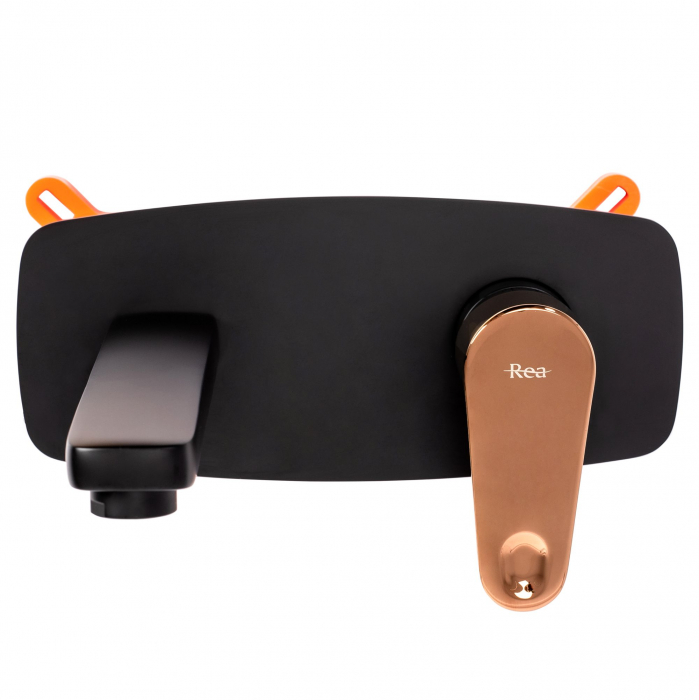 Baterie incastrata Mild Black Rose Gold + Box, montaj pe perete sau incastrat, alama, negru sau auriu, perlator aer [4]