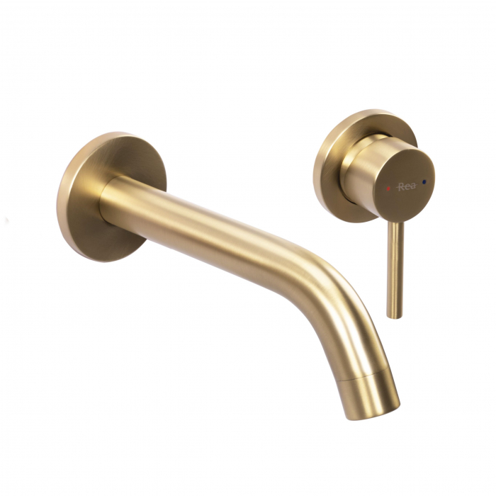 Baterie incastrata Owen Gold Brush + Box, montaj pe perete sau incastrat, alama, auriu, perlator aer [3]