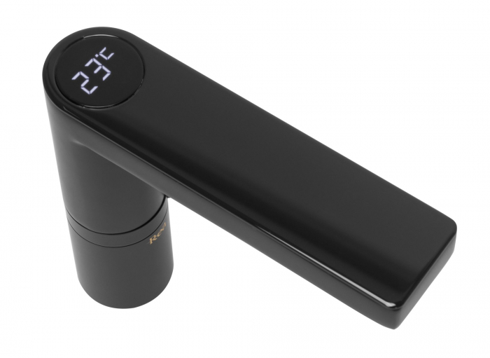 Baterie lavoar Amar Lcd Black Low, montaj pe blat sau lavoar, alama, negru, perlator aer [6]