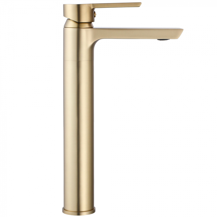 Baterie lavoar Argus Gold Brush High, montaj pe blat sau lavoar, alama, auriu, perlator aer [3]