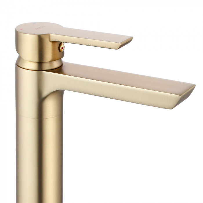 Baterie lavoar Argus Gold Brush High, montaj pe blat sau lavoar, alama, auriu, perlator aer [2]
