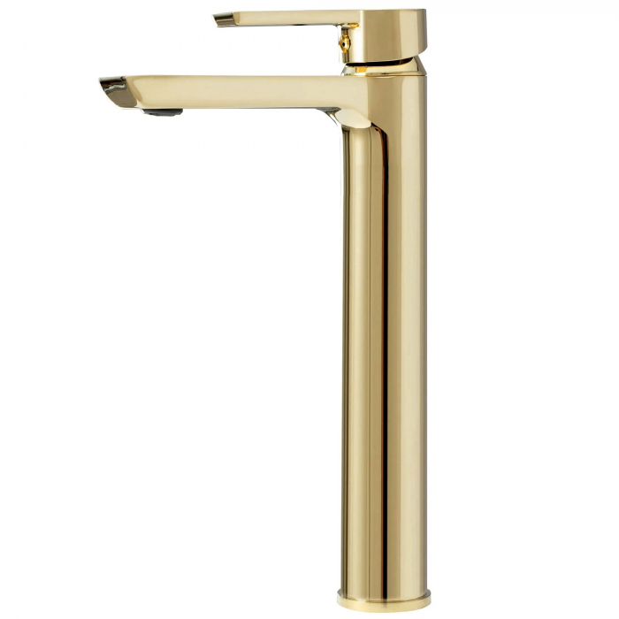 Baterie lavoar Argus Gold High, montaj pe blat sau lavoar, alama, auriu, perlator aer [4]