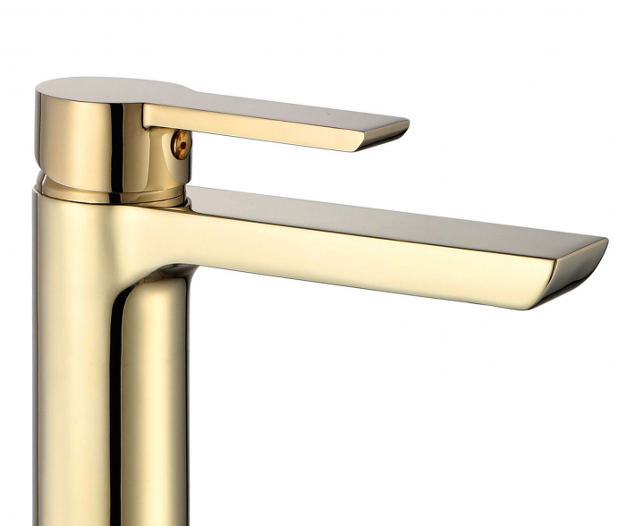 Baterie lavoar Argus Gold High, montaj pe blat sau lavoar, alama, auriu, perlator aer [2]