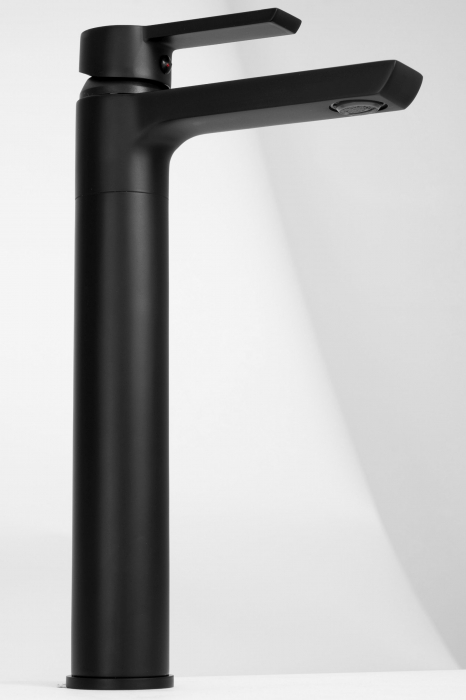 Baterie lavoar Argus Negru Black inalta, montaj pe blat sau lavoar, alama, negru, perlator aer [5]
