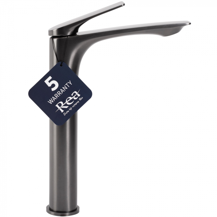Baterie lavoar Avalon Titanium High, montaj pe blat sau lavoar, alama, titanium, perlator aer [4]
