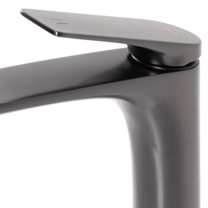 Baterie lavoar Avalon Titanium High, montaj pe blat sau lavoar, alama, titanium, perlator aer [5]