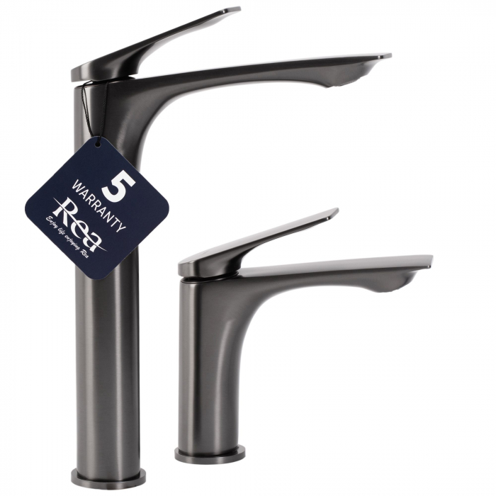 Baterie lavoar Avalon Titanium High, montaj pe blat sau lavoar, alama, titanium, perlator aer [7]