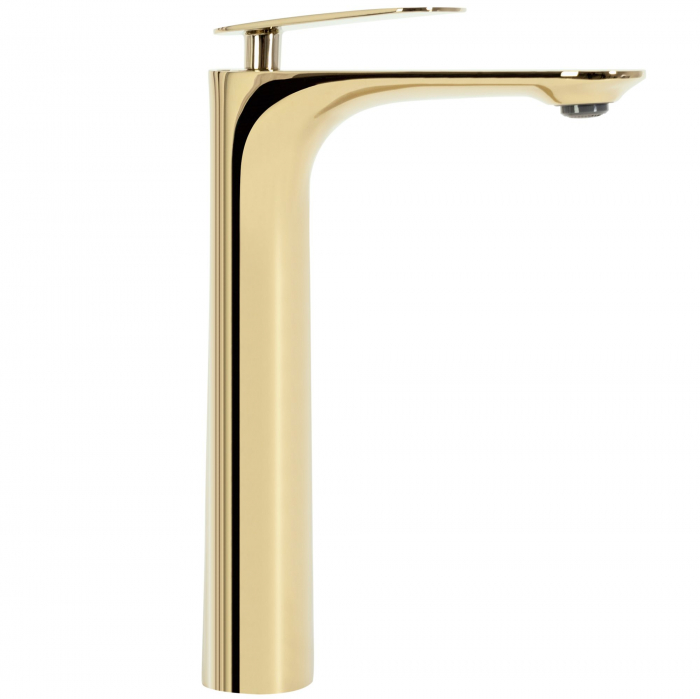 Baterie lavoar Berg Gold High, montaj pe blat sau lavoar, alama, auriu, perlator aer [2]