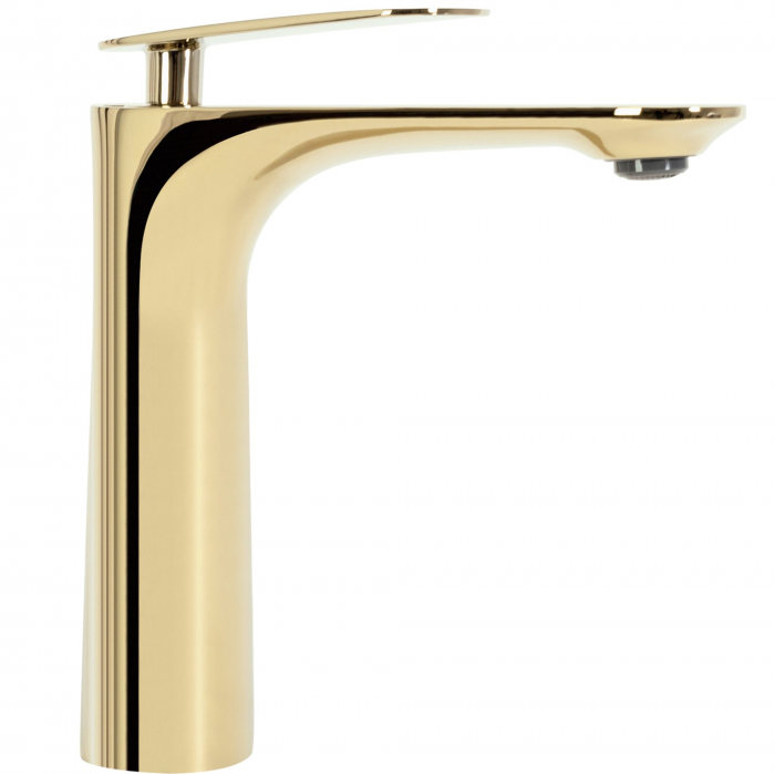 Baterie lavoar Berg Gold Low, montaj pe blat sau lavoar, alama, auriu, perlator aer [2]