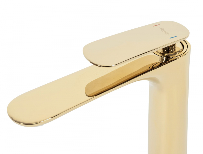 Baterie lavoar Berg Gold Low, montaj pe blat sau lavoar, alama, auriu, perlator aer [4]