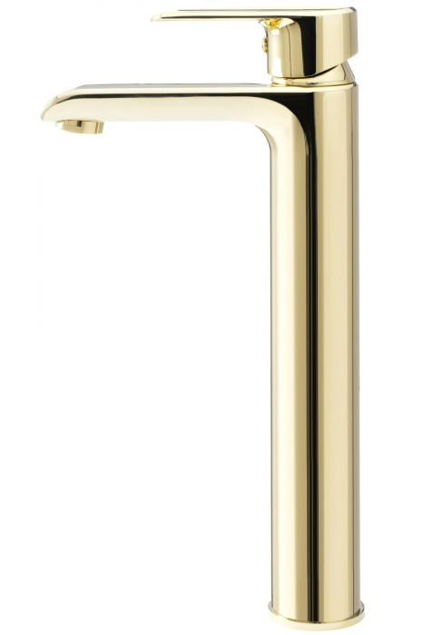 Baterie lavoar Bloom Gold High, montaj pe blat sau lavoar, alama, auriu, perlator aer [4]