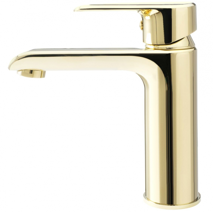 Baterie lavoar Bloom Gold Low, montaj pe blat sau lavoar, alama, auriu, perlator aer [5]