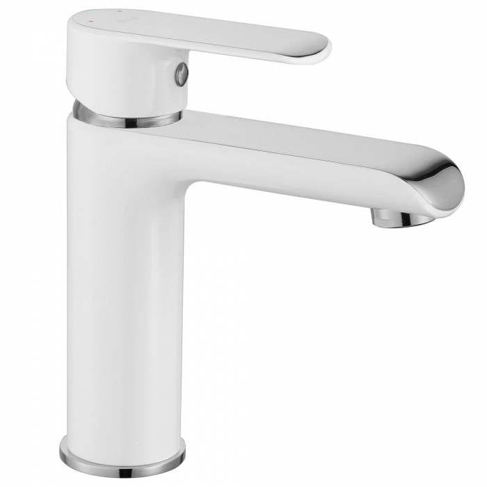 Baterie lavoar Bloom White Chrom Low, montaj pe blat sau lavoar, alama, crom, perlator aer [2]