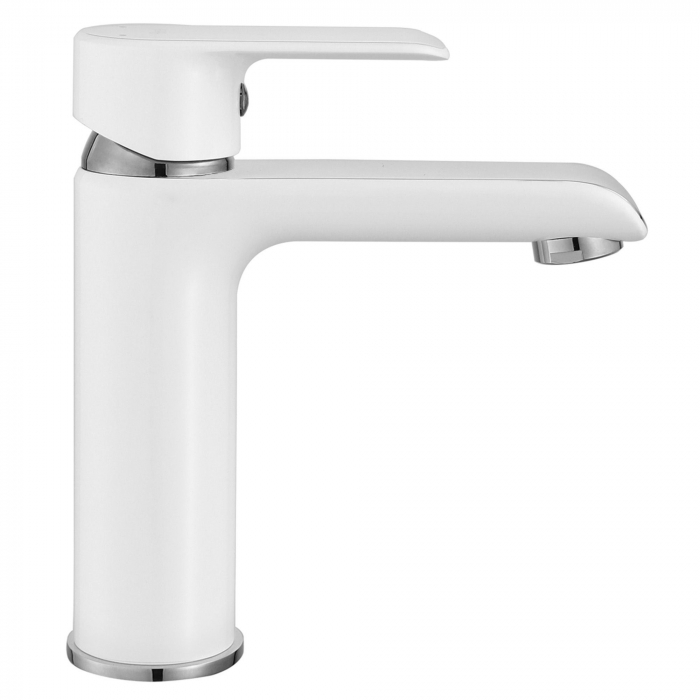Baterie lavoar Bloom White Chrom Low, montaj pe blat sau lavoar, alama, crom, perlator aer [3]