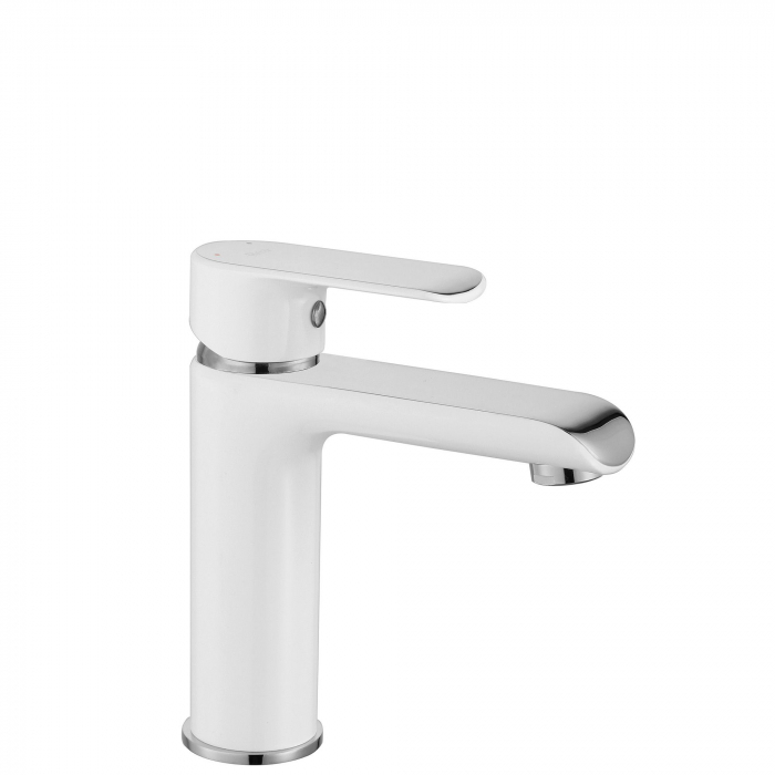 Baterie lavoar Bloom White Chrom Low, montaj pe blat sau lavoar, alama, crom, perlator aer [1]