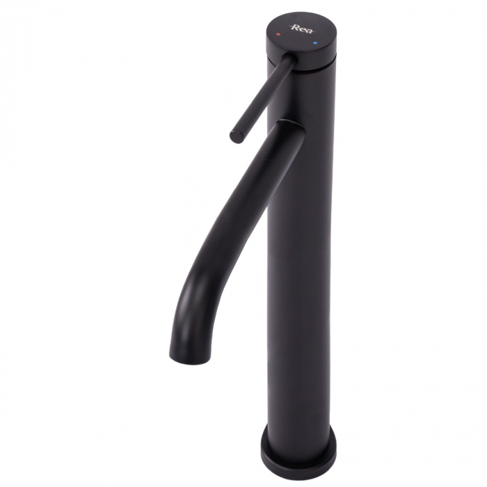 Baterie lavoar Clif Black Mat High, montaj pe blat sau lavoar, alama, negru, perlator aer [3]