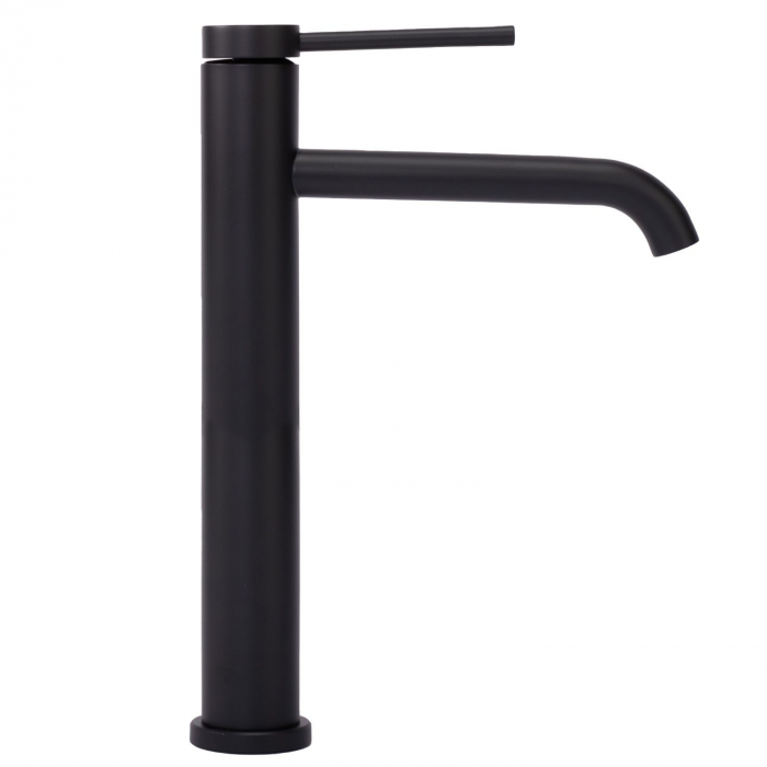 Baterie lavoar Clif Black Mat High, montaj pe blat sau lavoar, alama, negru, perlator aer [2]