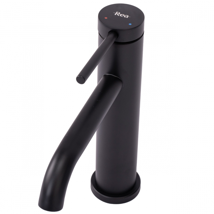 Baterie lavoar Clif Black Mat, montaj pe blat sau lavoar, alama, negru, perlator aer [4]