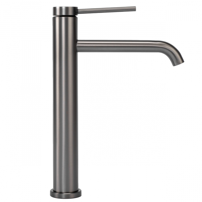 Baterie lavoar Clif Titanium High, montaj pe blat sau lavoar, alama, titanium, perlator aer [2]