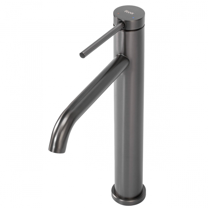 Baterie lavoar Clif Titanium High, montaj pe blat sau lavoar, alama, titanium, perlator aer [3]