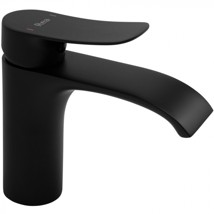 Baterie lavoar Dart Black Negru Low, montaj pe blat sau lavoar, alama, negru, perlator aer [4]