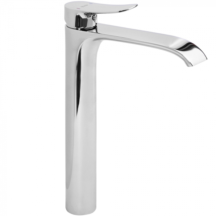 Baterie lavoar Dart Chrome High, montaj pe blat sau lavoar, alama, crom, perlator aer [1]