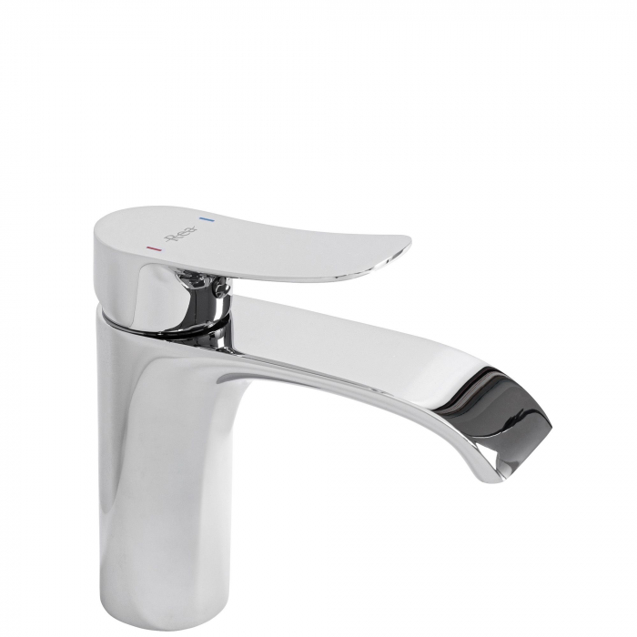 Baterie lavoar Dart Chrome Low, montaj pe blat sau lavoar, alama, crom, perlator aer [1]