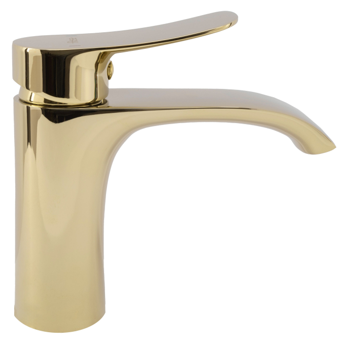 Baterie lavoar Dart Gold Negru Low, montaj pe blat sau lavoar, alama, auriu, perlator aer [3]