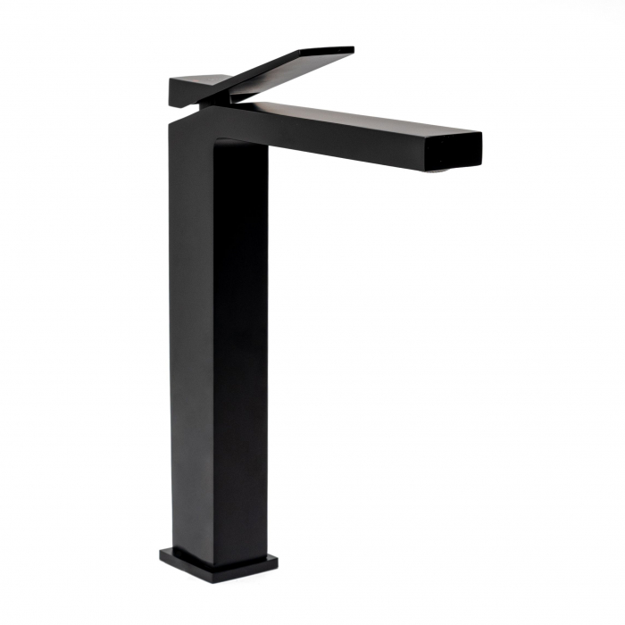 Baterie lavoar Duet Black, montaj pe blat sau lavoar, alama, negru, perlator aer [5]