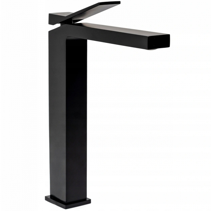 Baterie lavoar Duet Black, montaj pe blat sau lavoar, alama, negru, perlator aer [3]
