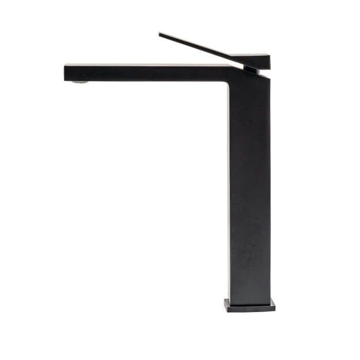 Baterie lavoar Duet Black, montaj pe blat sau lavoar, alama, negru, perlator aer [4]