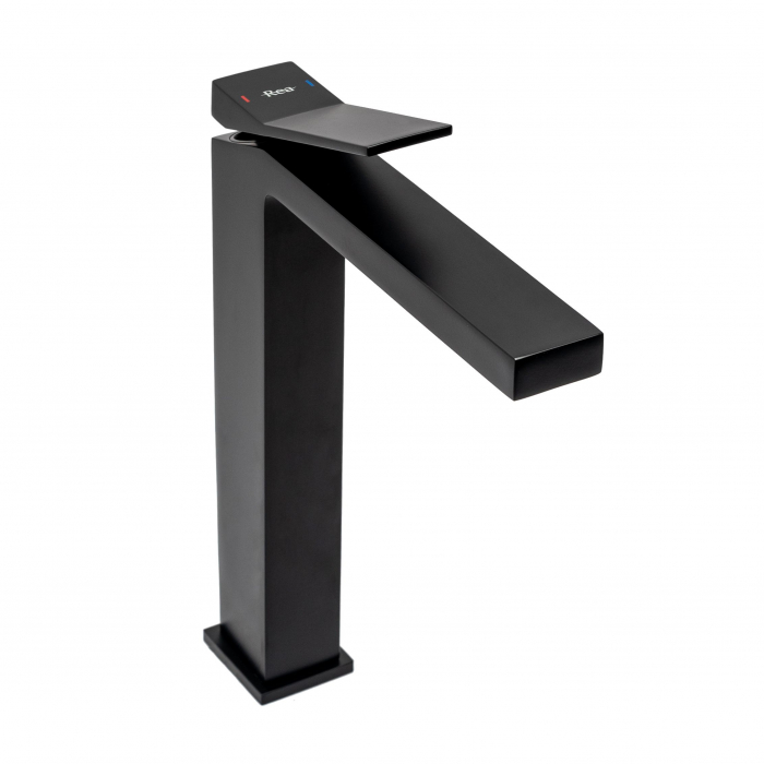 Baterie lavoar Duet Black, montaj pe blat sau lavoar, alama, negru, perlator aer [7]