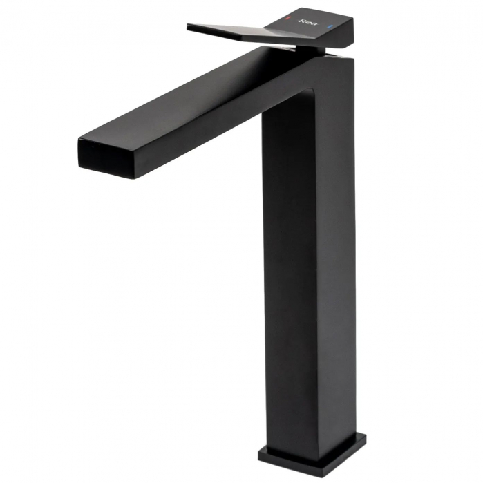 Baterie lavoar Duet Black, montaj pe blat sau lavoar, alama, negru, perlator aer [2]