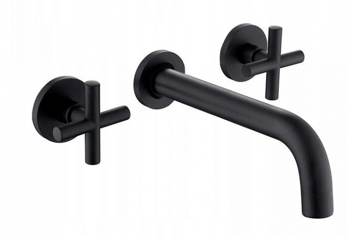Baterie lavoar Exit Black Mat, montaj incastrat, alama, negru [1]