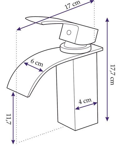 Baterie lavoar Falcon 18, montaj pe blat sau lavoar, alama, crom [6]