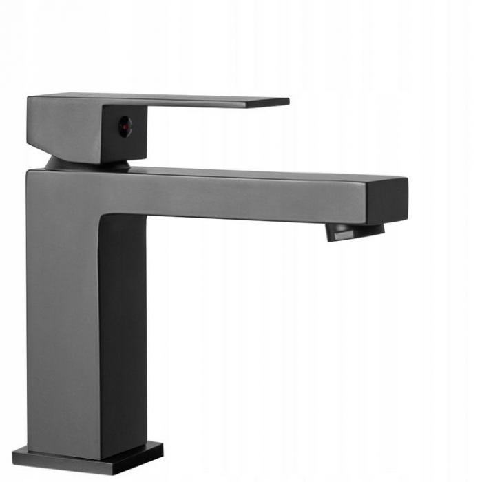Baterie lavoar Fenix Black Low, montaj pe blat sau lavoar, alama, negru, perlator aer [2]