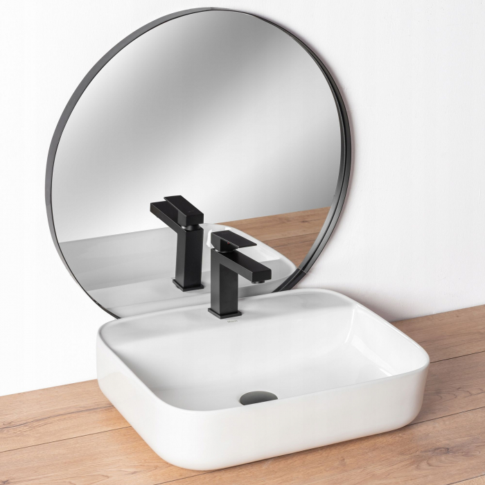 Baterie lavoar Fenix Black Low, montaj pe blat sau lavoar, alama, negru, perlator aer [3]