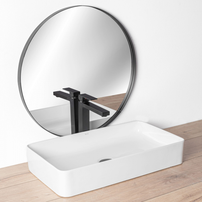 Baterie lavoar Fenix Black Mat Rea, montaj pe blat sau lavoar, alama, negru, perlator aer [2]