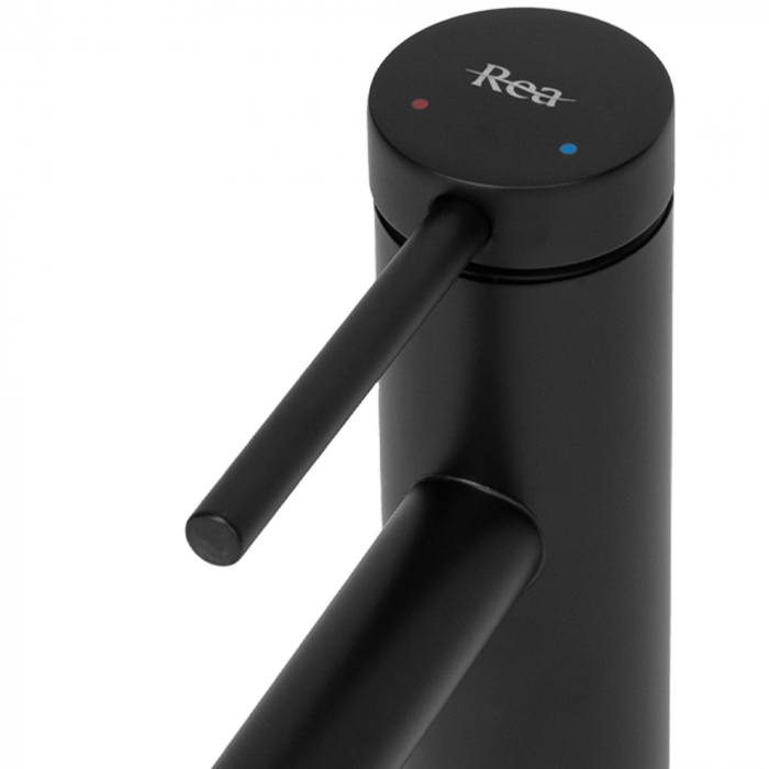 Baterie lavoar Foss Black Matt High, montaj pe blat sau lavoar, alama, negru, perlator aer [4]