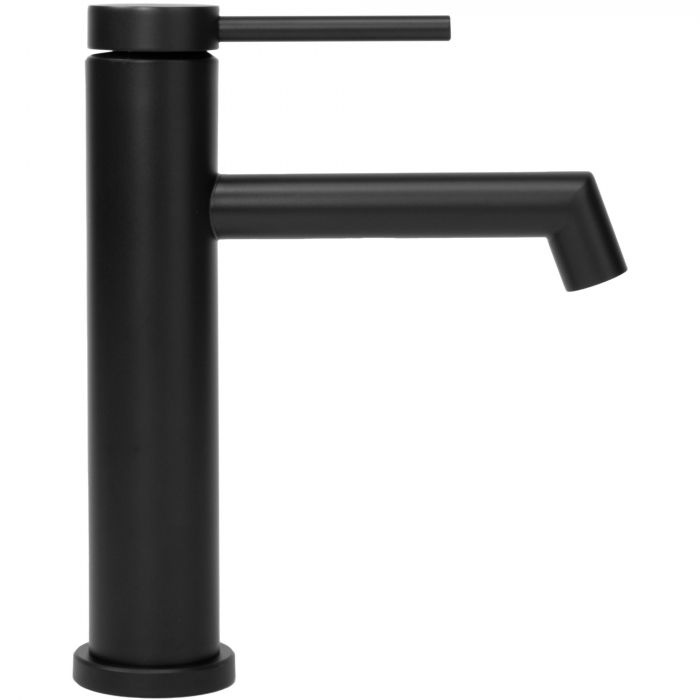 Baterie lavoar Foss Black Negru Low, montaj pe blat sau lavoar, alama, negru, perlator aer [3]