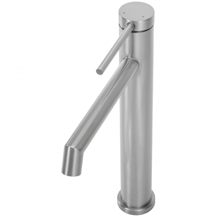 Baterie lavoar Foss Nickel Brush High, montaj pe blat sau lavoar, alama, nichel, perlator aer [3]