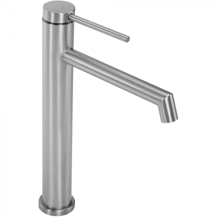Baterie lavoar Foss Nickel Brush High, montaj pe blat sau lavoar, alama, nichel, perlator aer [1]