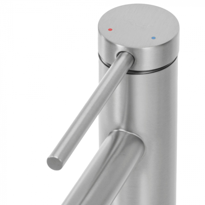 Baterie lavoar Foss Nickel Brush High, montaj pe blat sau lavoar, alama, nichel, perlator aer [4]