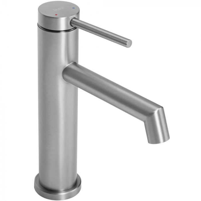 Baterie lavoar Foss Nickel Brush Low, montaj pe blat sau lavoar, alama, nichel, perlator aer [2]