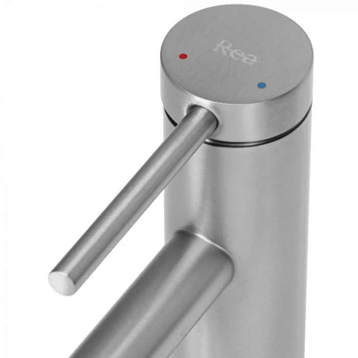 Baterie lavoar Foss Nickel Brush Low, montaj pe blat sau lavoar, alama, nichel, perlator aer [5]